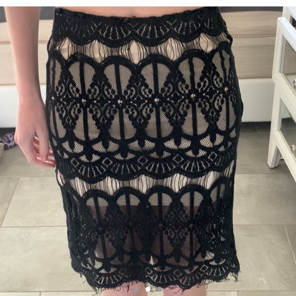 J.O.A. black lace pencil skirt - Picture 2 of 3